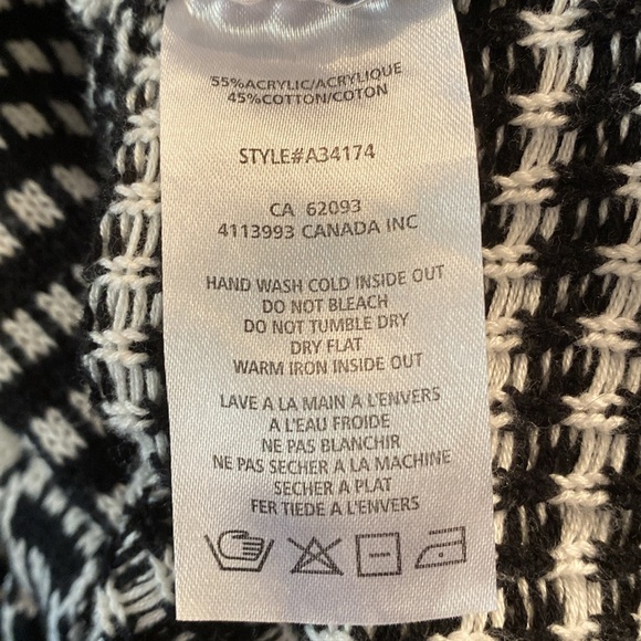 Alison Sheri Black and White Patterned Long Belted Open Front Cardigan - Picture 10 of 12